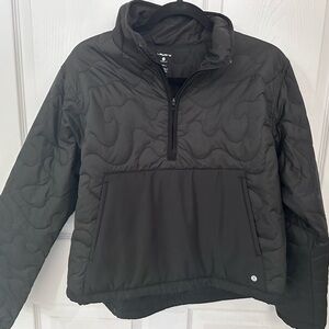 Layer 8 Black Puffer Jacket Quilted Athletic Design